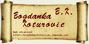 Bogdanka Koturović vizit kartica